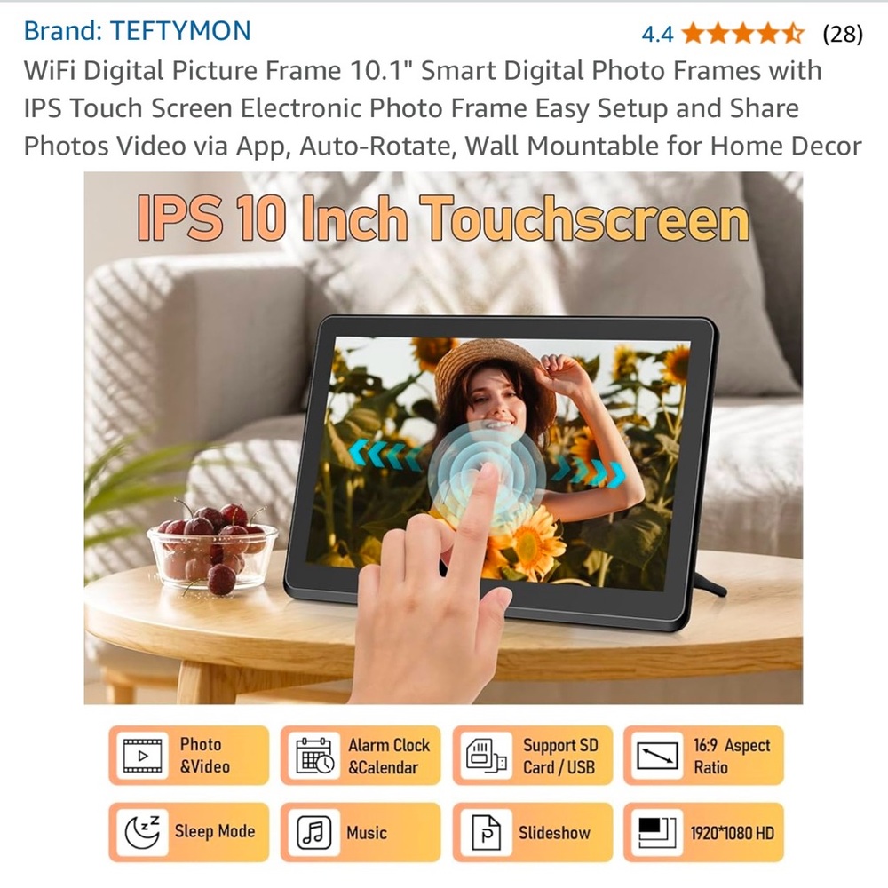 Teftymon Digital Photo Frame - Picture 2 of 9